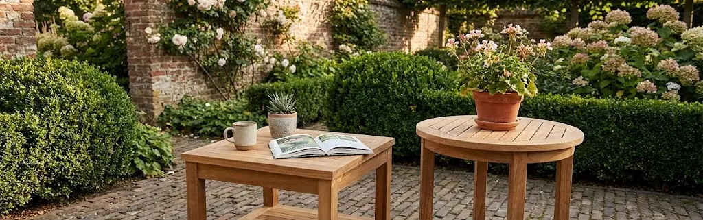Teak garden side tables - Teakea