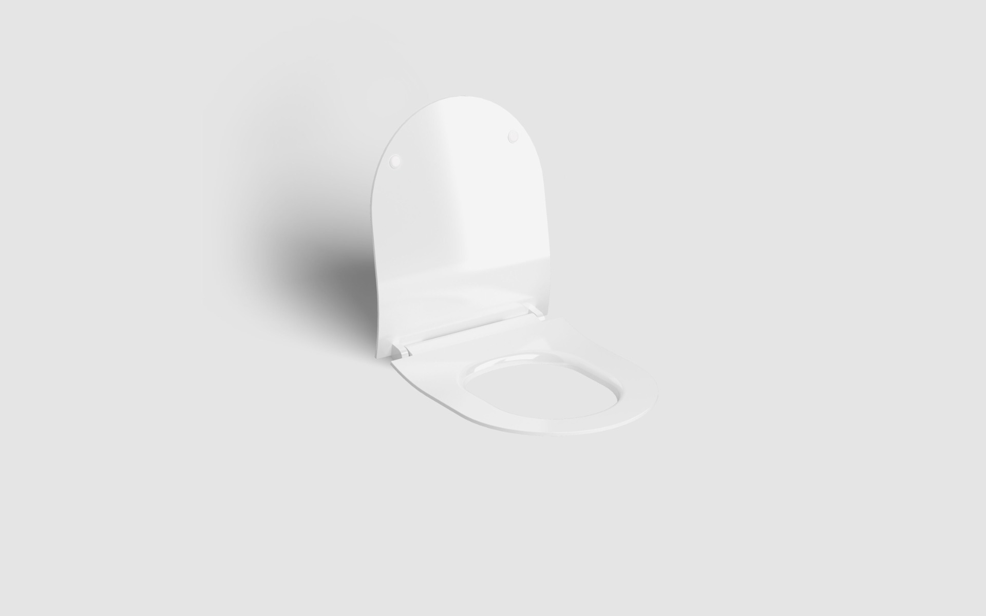 Clou - Hammock Dunne Toiletzitting Met Deksel, Soft Closing En Quick Release Systeem, Glanzend Wit - Hover