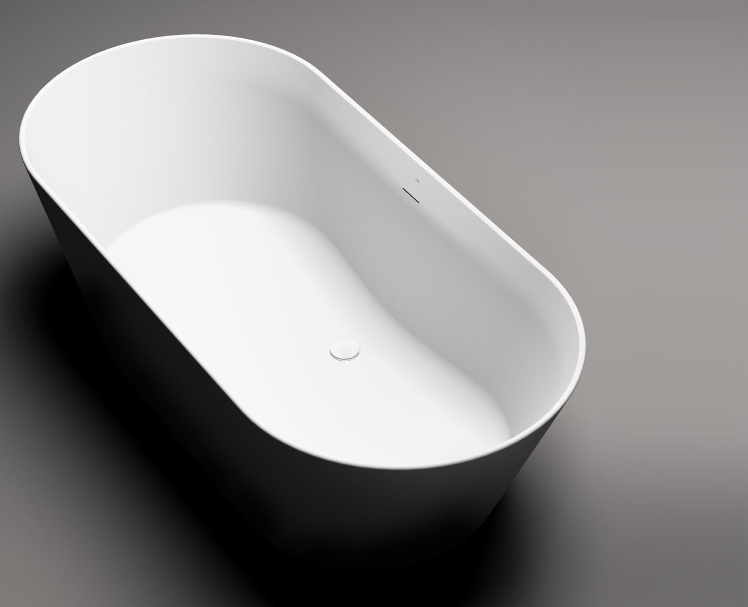 Clou - Solium Ii Vrijstaand Ligbad, Aluite, Met Stop/go Plug In Mat Wit - Hover
