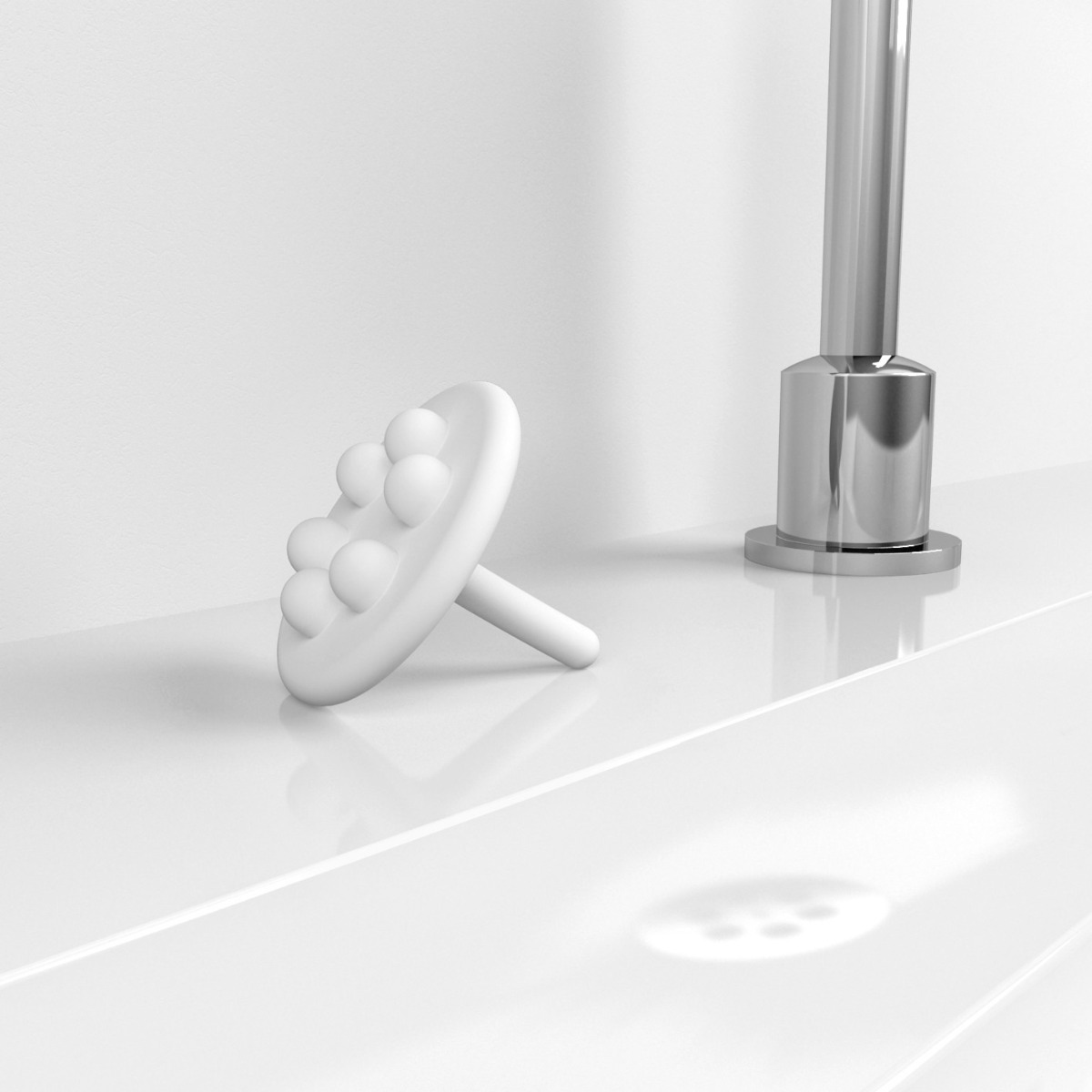 Clou - Mini Wash Me Siliconen Waterstop, Wit - Hover