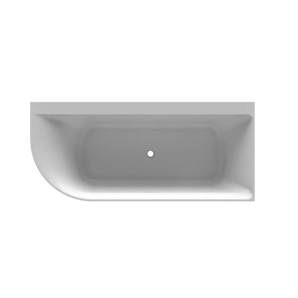 Regn halfvrijstaand bad hoek rechts 180 x 80cm incl. waste, wit - Hover