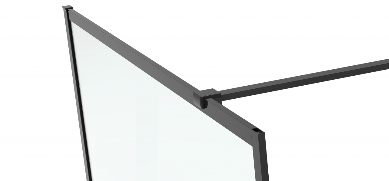 Van Rijn Products ST04KPH inloopdouche 90cm omkaderd helder glas mat zwart - Hover
