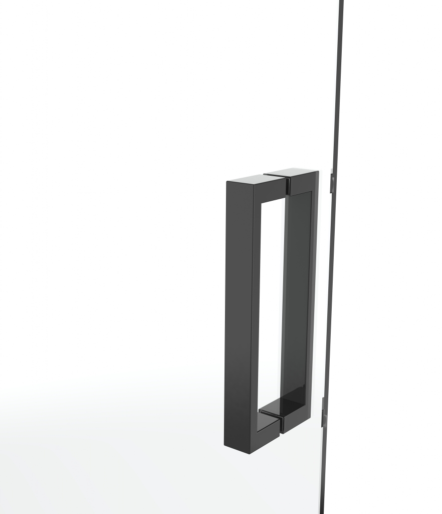 Van Rijn Products ST02LP150ZW douchecabine hoekinstap 90cm deur 140cm zijwand zwart - Hover