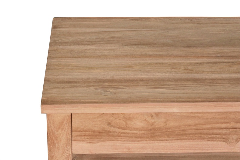 Teak salontafel met lade en onderblad | Vierkant | 50x50x45 - DEV-CT-1L-50-50-45 - view 3
