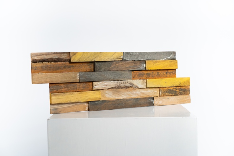 Bohemian teak plakhout 3D wandpanelen doos 10 stuks FSC - Image 4