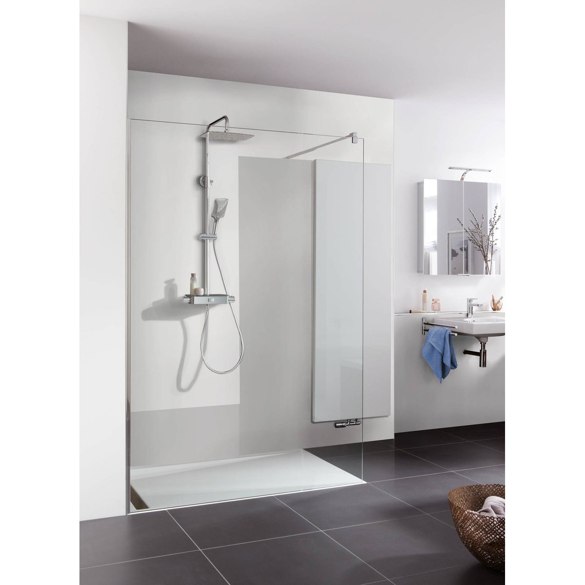 HSK RenoDeco Wandpaneel Aluminium 100x210cm Natuursteen Stucwerk-Wit - Hover