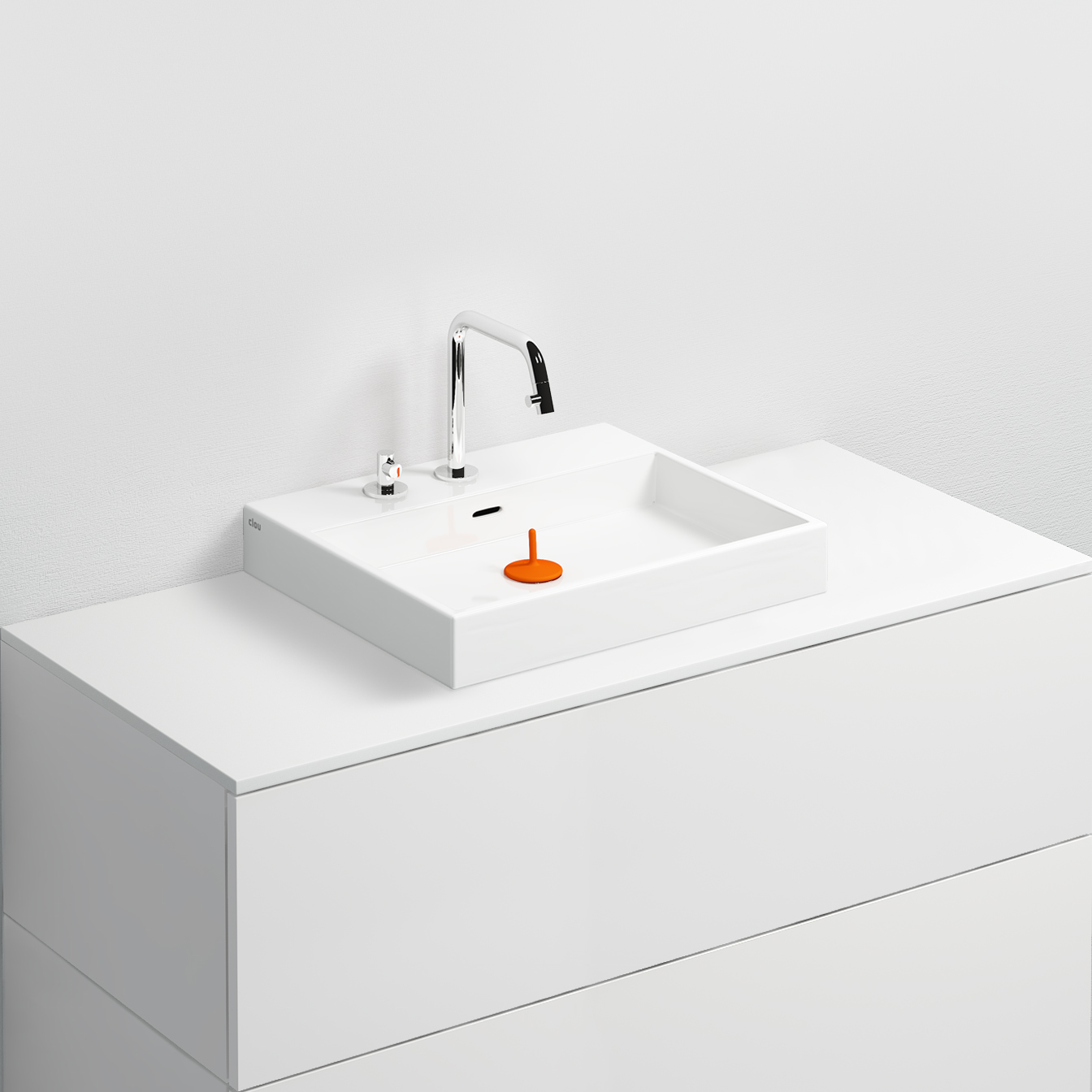 Wash Me wastafel 50cm, zonder plug, wit keramiek - alternate view