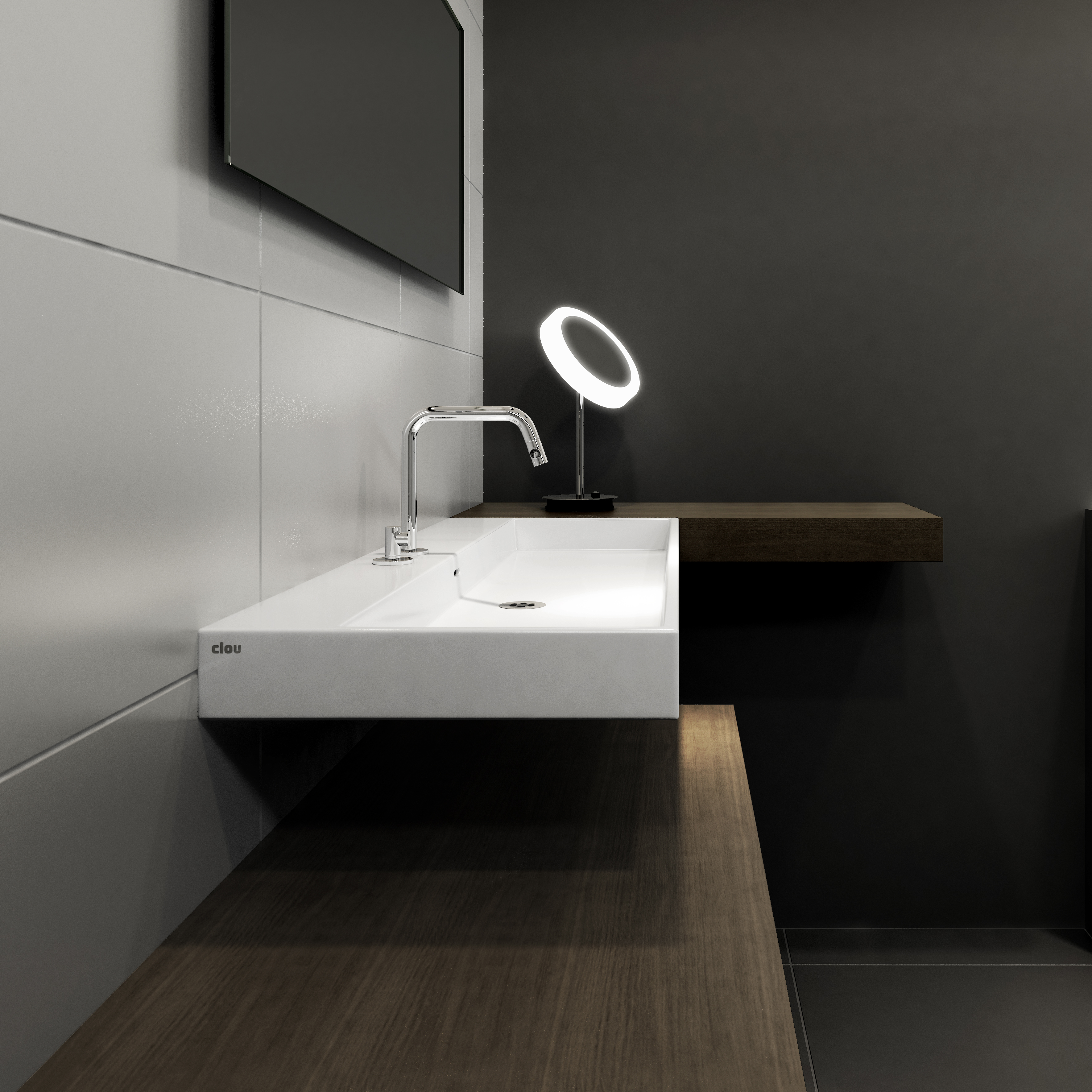 Wash Me wastafel 90cm, zonder plug, wit keramiek - view 4