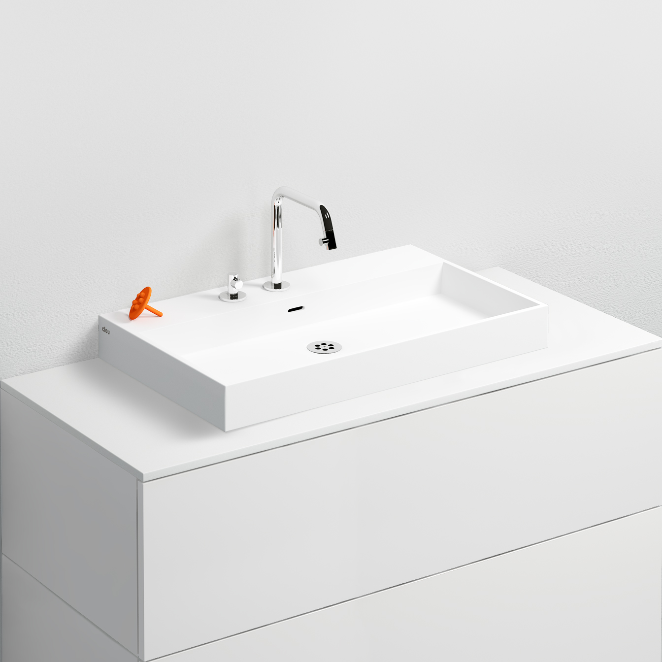 Wash Me wastafel 70cm, zonder plug, aluite, hoogte 8 cm - alternate view