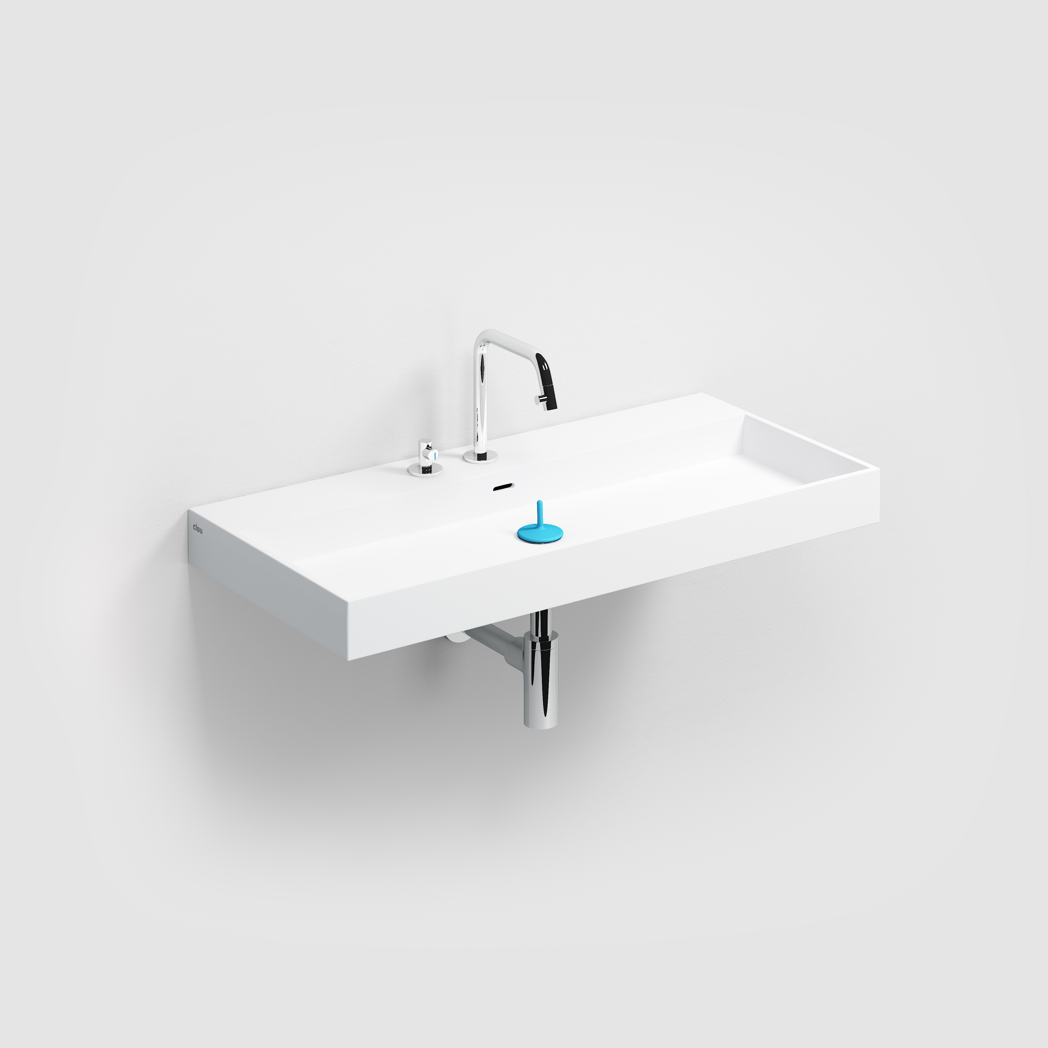 Wash Me wastafel 90cm, met 7 voorbewerkte kraangaten, aluite - view 4