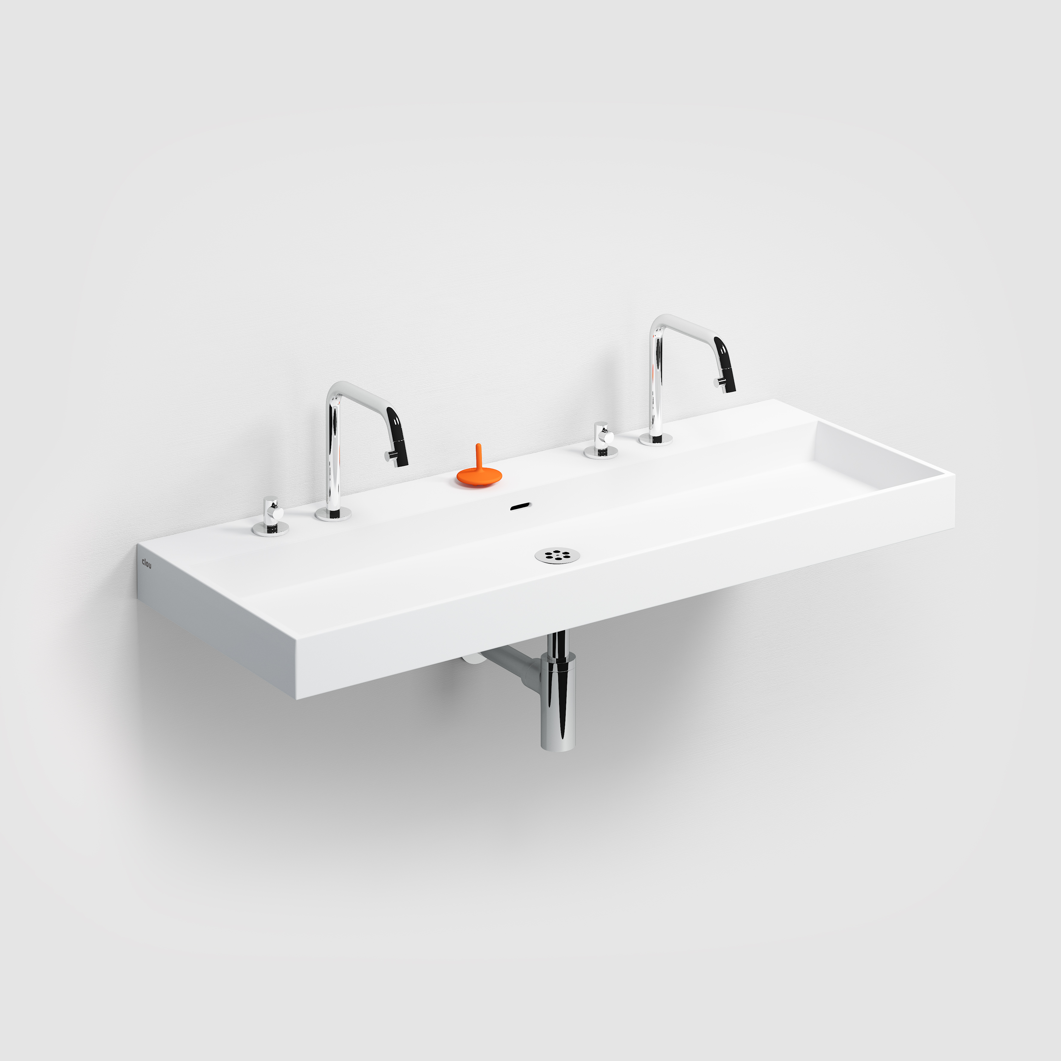 Wash Me wastafel 110cm, 7 voorbewerkte kraangaten, aluite - view 4