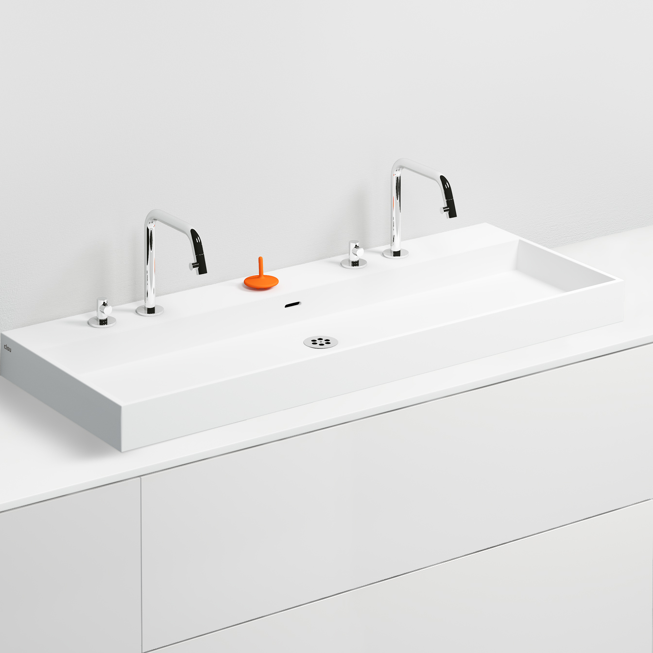 Wash Me wastafel 110cm, 7 voorbewerkte kraangaten, aluite - alternate view