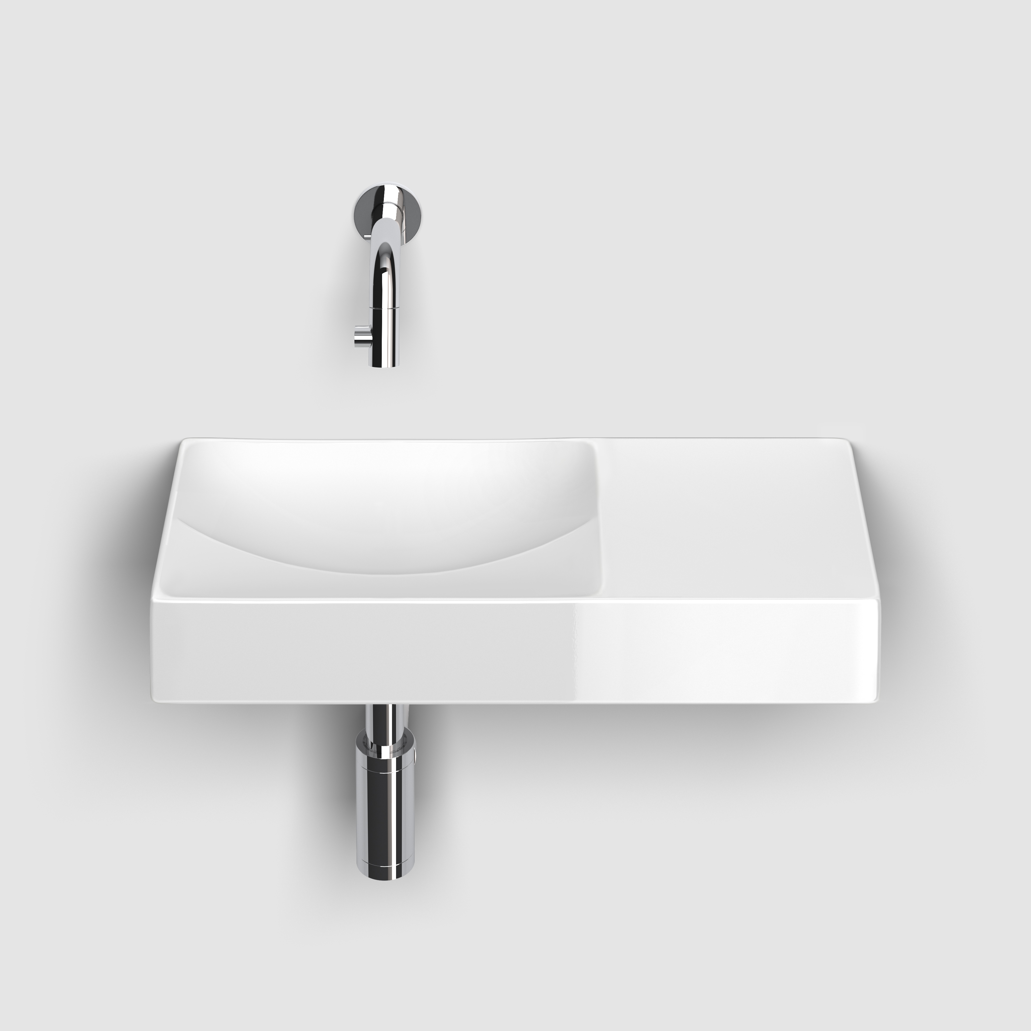 Vale font. 45 cm, zonder kraangat rechts, glanz. wit keram - alternate view