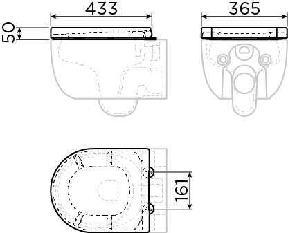 (New) Hammock toiletzit. met deksel, soft-closing, mat zwart - view 3