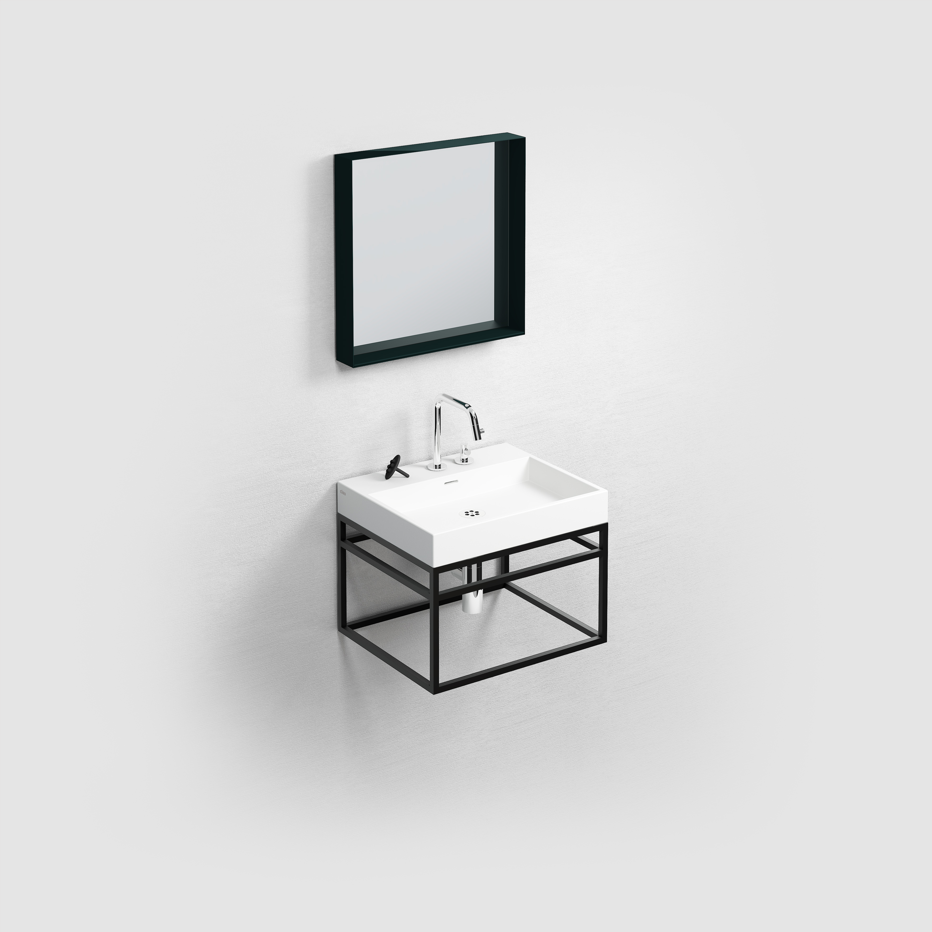 (New) Wash Me Frame rvs kokerprof. 50 cm mat zwart poederlak - alternate view