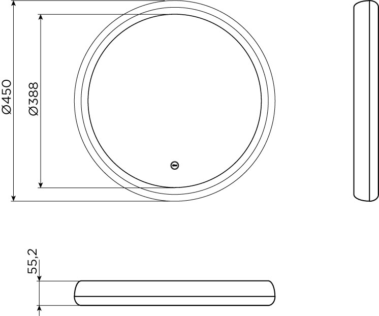 Look at Me spiegel, Ø45cm, 2700K buisvormige LED, IP44 - view 3