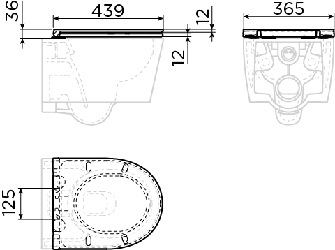 InBe 1 toiletzitting met deksel, soft-closing, wit - view 3