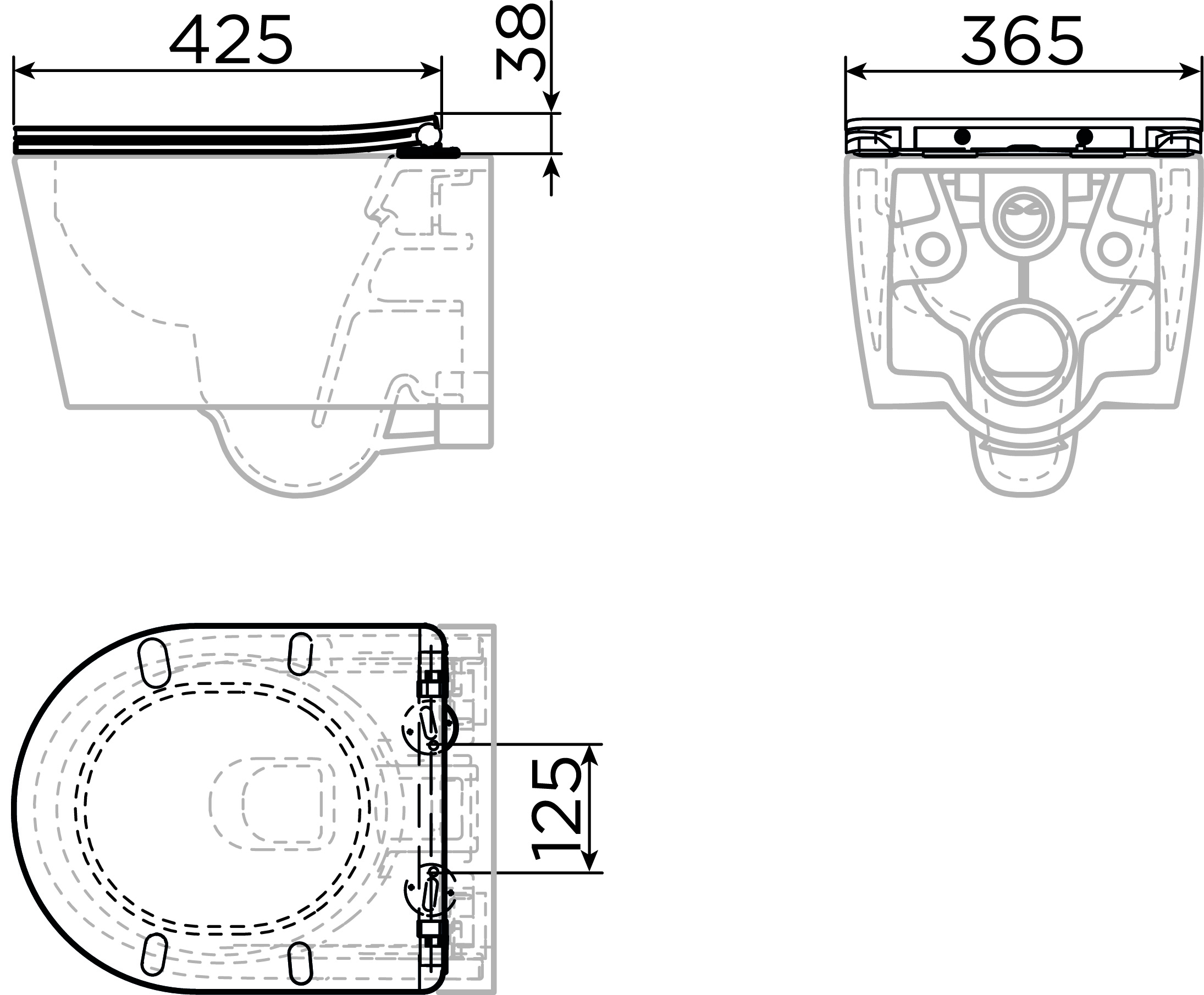 InBe 3 toiletzititng met deksel, soft-closing, mat mosterd - view 3