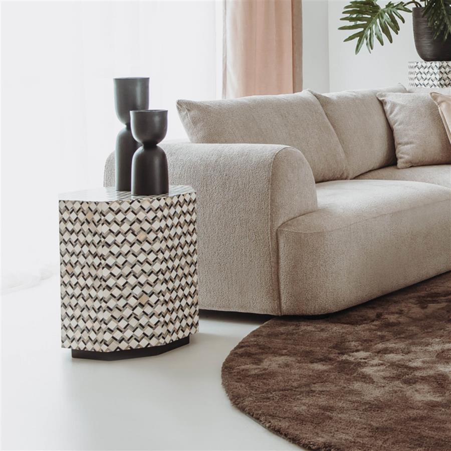 Brendola Bijzettafel 45×45×55 cm – Teakhout & Zwart Metaal | Tower Living - Hover