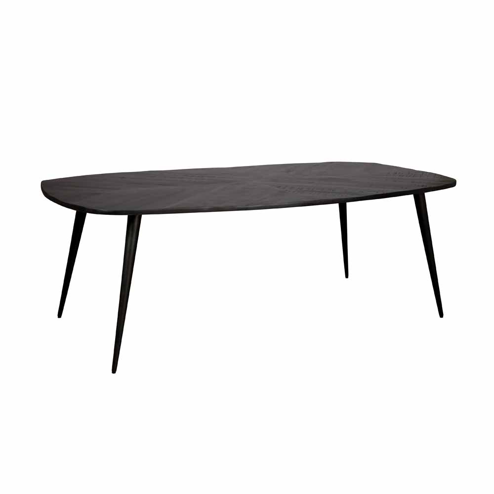 Giovanni Eettafel Mango Zwart| 180 x 100 x 78 - TWR-AL0020B - Hover