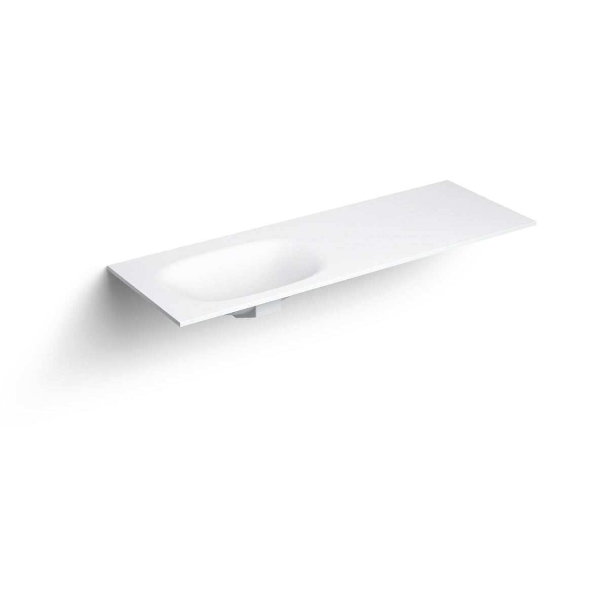Clou - Hammock Wastafelblad 140cm, Enkele Waskom Links (Compositie 09), Aluite - Hover