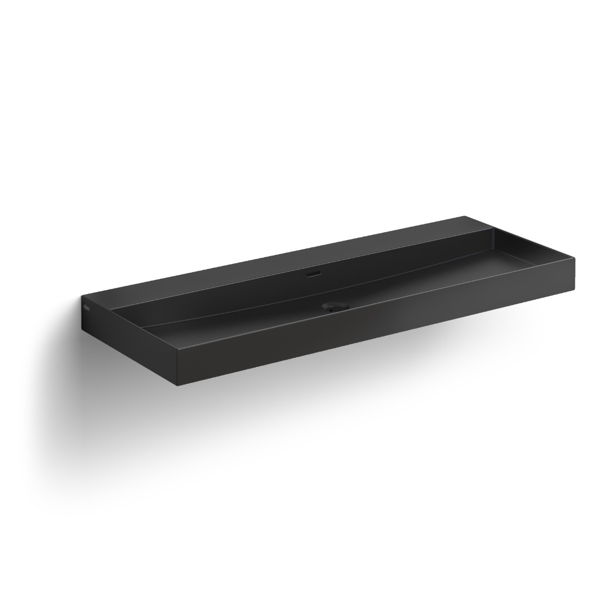 Clou - New Wash Me Mat Zwart Wastafel 110cm, Zonder Plug - Hover