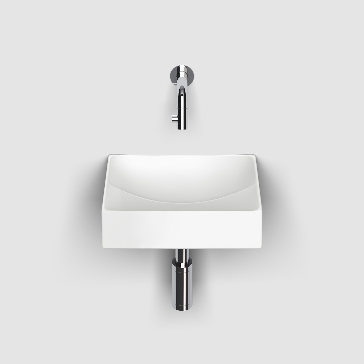 Clou - Vale Fontein, 28cm, Zonder Kranenbank, Mat Wit Keramiek - Hover