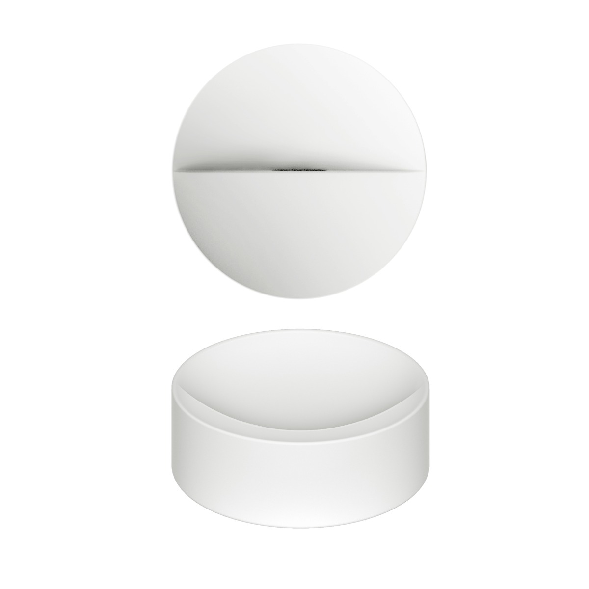 Clou - Vale Fontein, Ø22cm, Zonder Kranenbank, Mat Wit Keramiek - Hover
