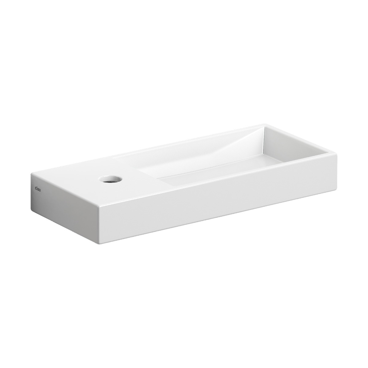Clou - Mini Wash Me Fontein 45cm, Met Kraangat Links, Glanzend Wit Keramiek - Hover