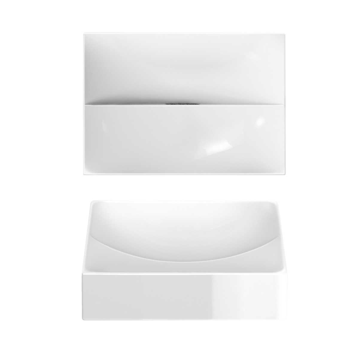 Clou - Vale Fontein, 28cm, Zonder Kranenbank, Glanzend Wit Keramiek - Hover