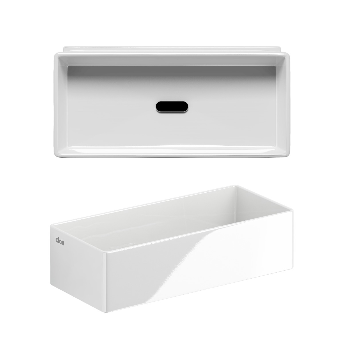 Clou - New Flush 3.1 Fontein, Met Afvoerplug, Zonder Kranenbank, Glanzend Wit Keramiek - Hover
