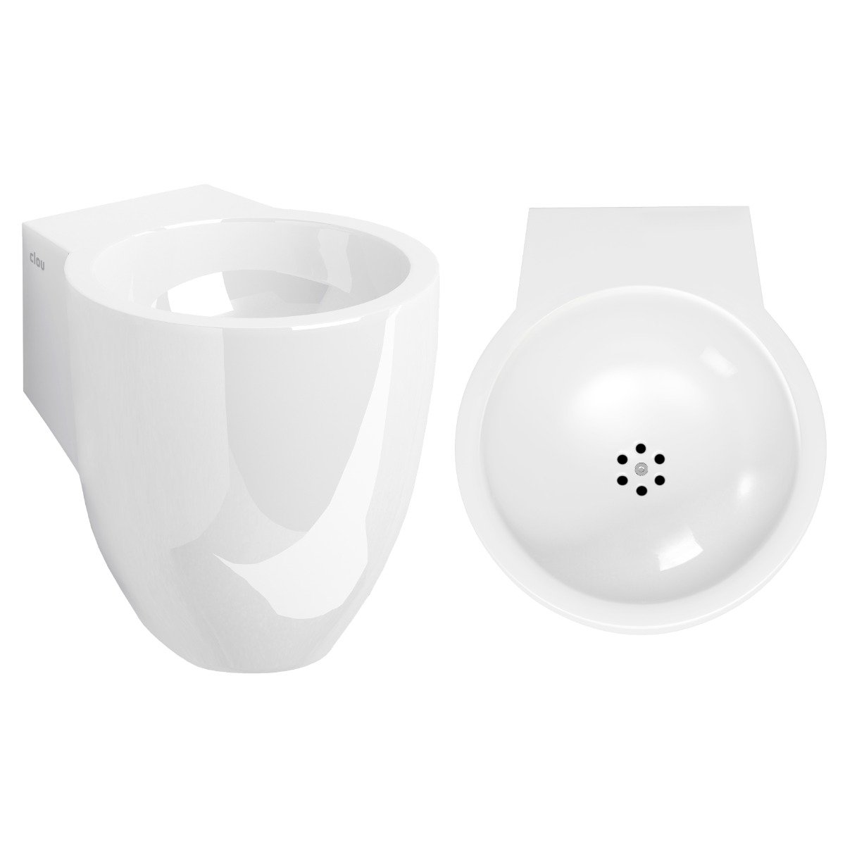Clou - Flush Glanzend Wit Mineral Marmer, Met Voorbewerkt Kraangat - Hover