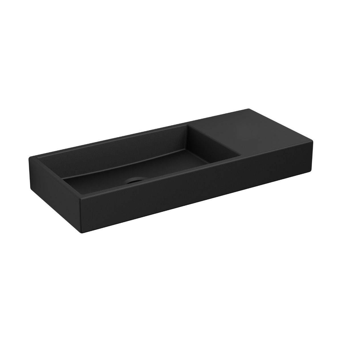 Clou - Mini Wash Me Fontein 45cm, Zonder Kraangat, Mat Zwart Keramiek - Hover