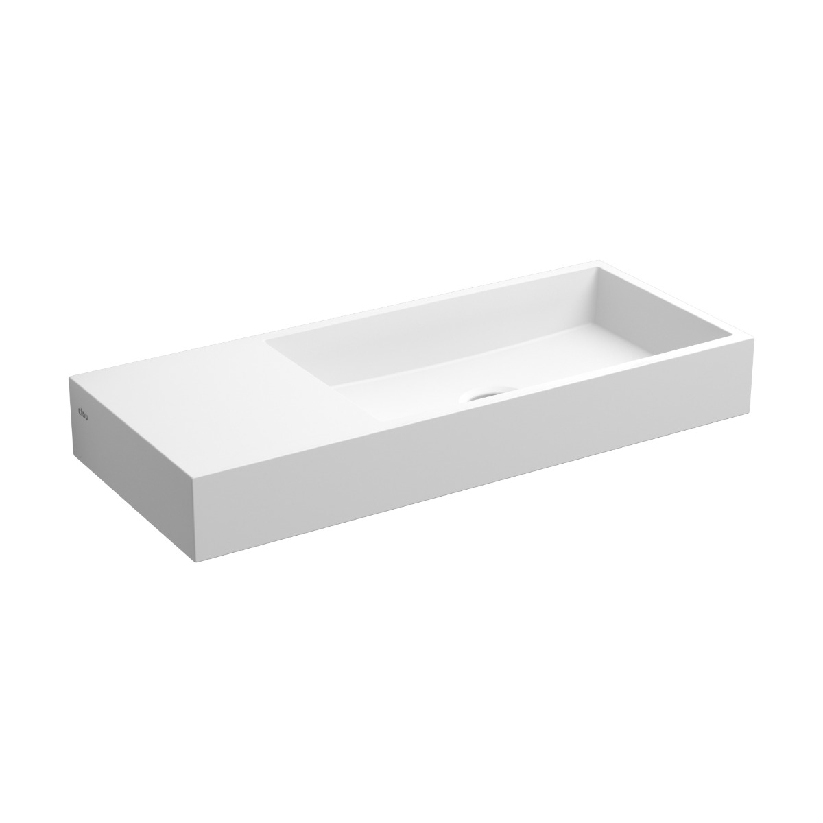 Clou - Mini Wash Me Fontein 45cm, Met Voorbewerkt Kraangat Links, Mat Wit Aluite - Hover