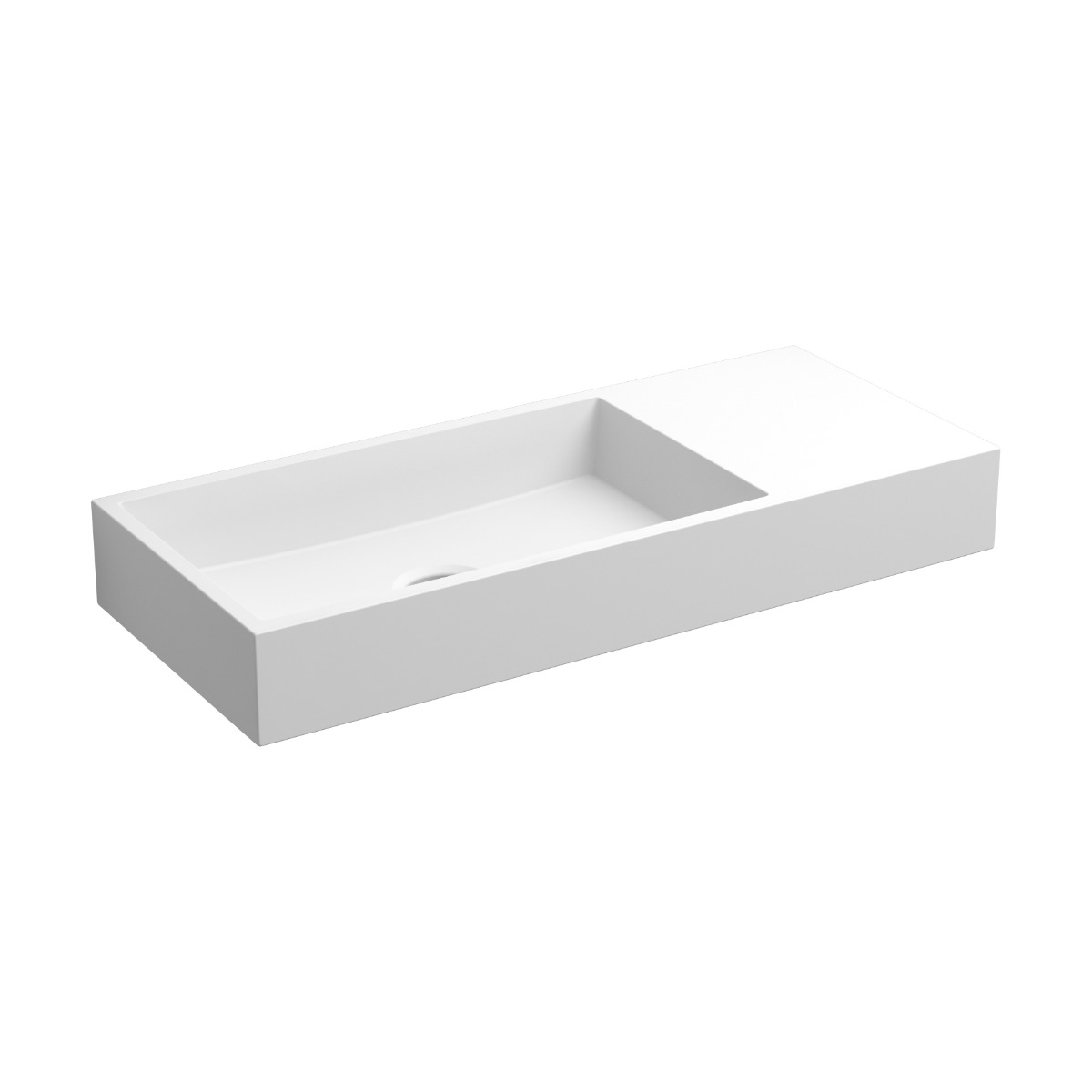 Clou - Mini Wash Me Fontein 45cm, Met Voorbewerkt Kraangat, Mat Wit Aluite - Hover