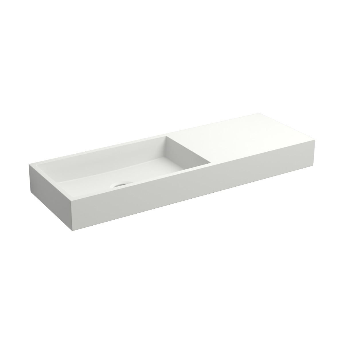 Clou - Mini Wash Me Fontein 56cm, Met Voorbewerkt Kraangat Rechts, Mat Wit Aluite - Hover