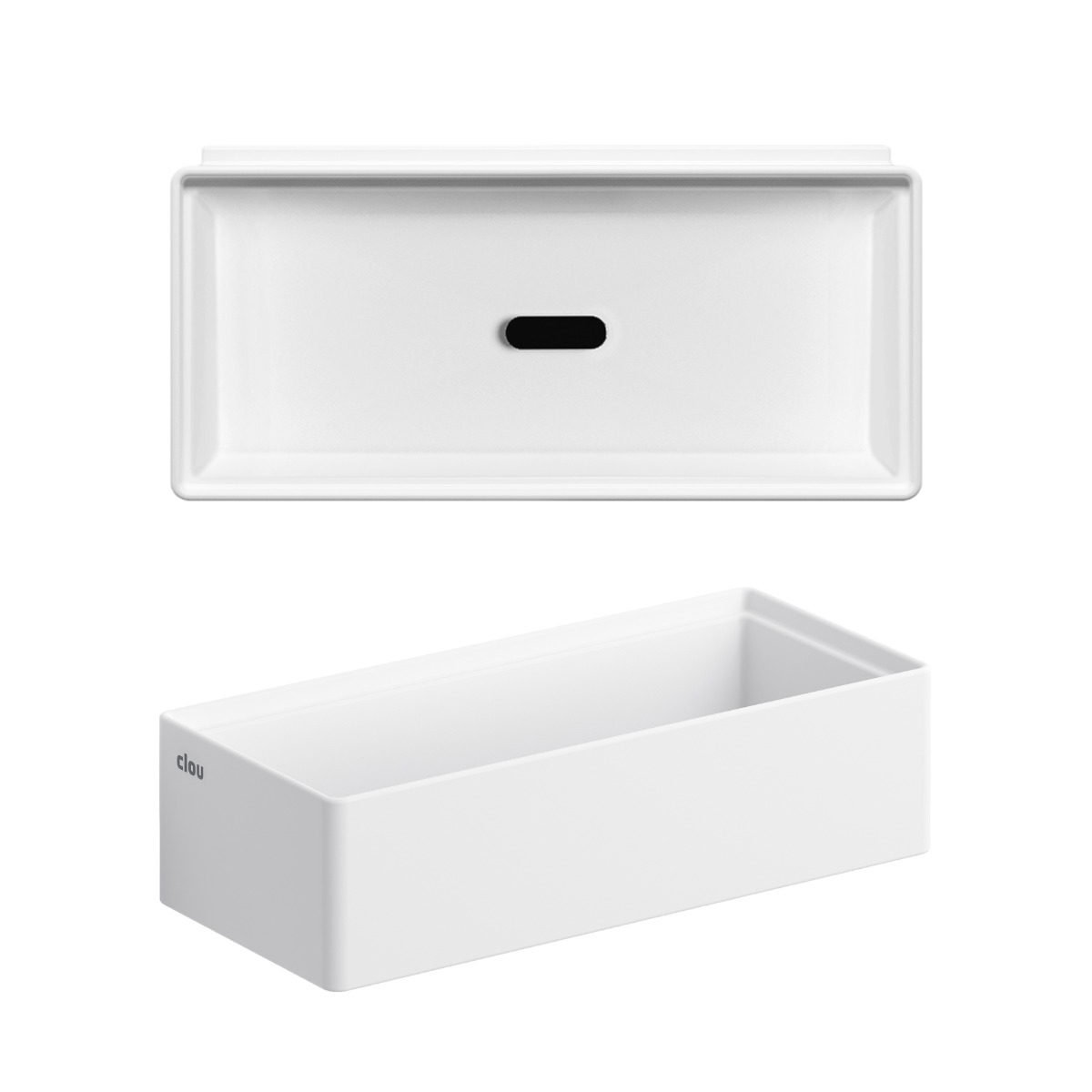 Clou - New Flush 3.1 Fontein, Met Afvoerplug, Zonder Kranenbank, Mat Wit Aluite - Hover