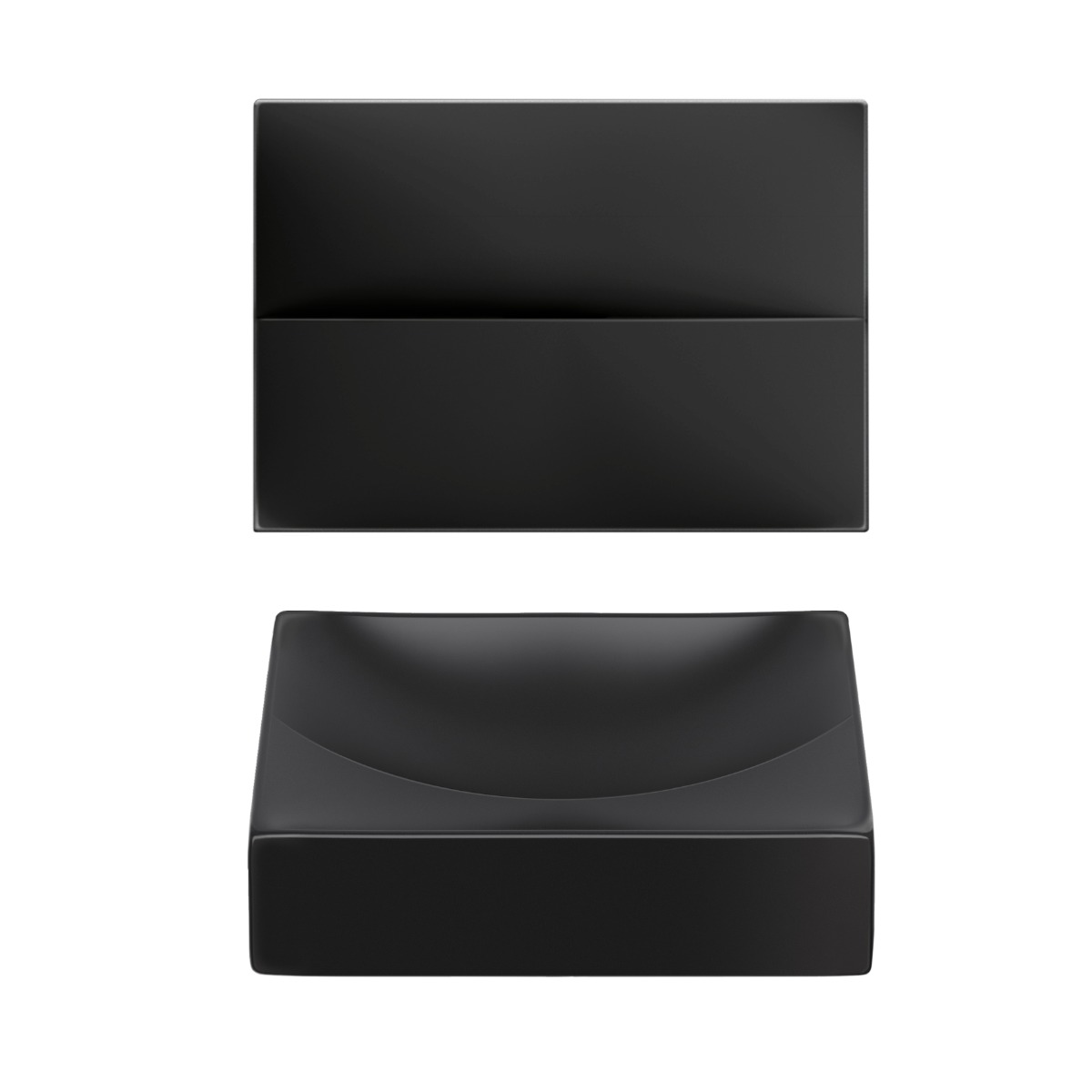 Clou - Vale Fontein, 28cm, Zonder Kranenbank, Mat Zwart Keramiek - Hover