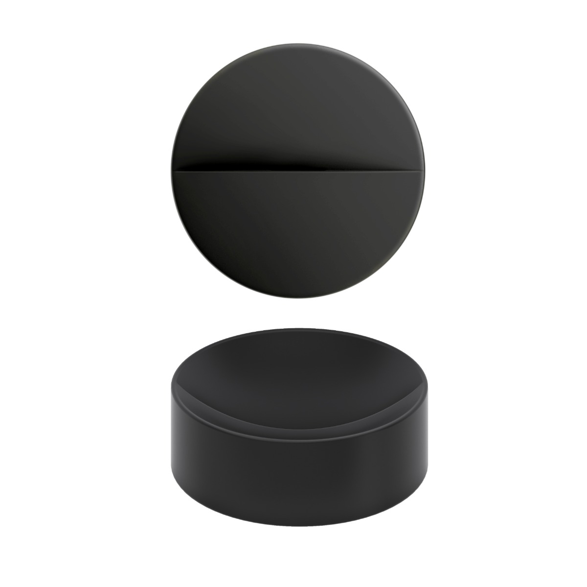 Clou - Vale Fontein, Ø22cm, Zonder Kranenbank, Mat Zwart Keramiek - Hover