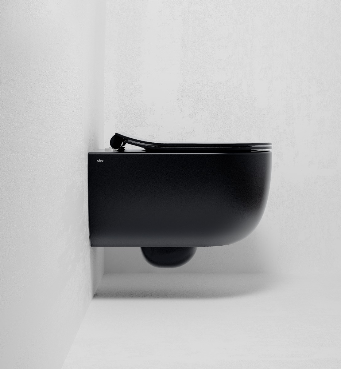 Clou - Hammock Dunne Toiletzitting Met Deksel, Soft Closing En Quick Release Systeem, Mat Zwart - Hover