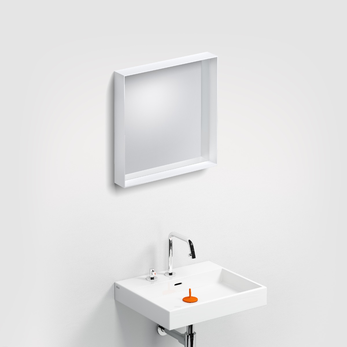 Clou - Look At Me Mat Wit, 50cm, Met Ophangsysteem, Met Glazen Inleg Planchet - Hover