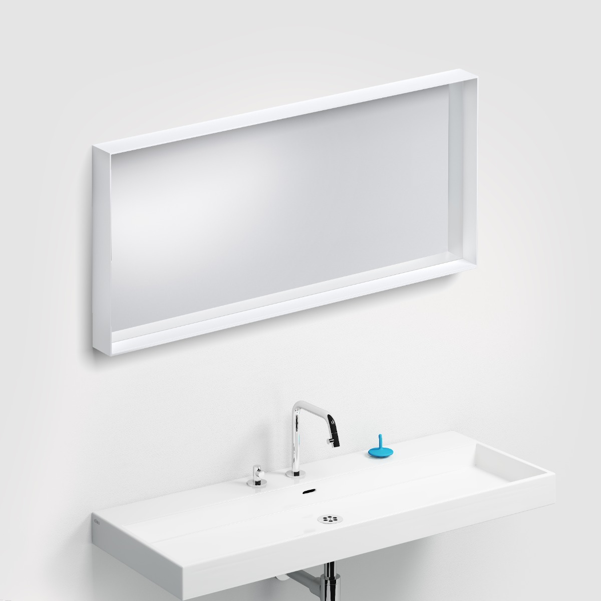 Clou - Look At Me Mat Wit, 110cm, Met Ophangsysteem, Met Glazen Inleg Planchet - Hover