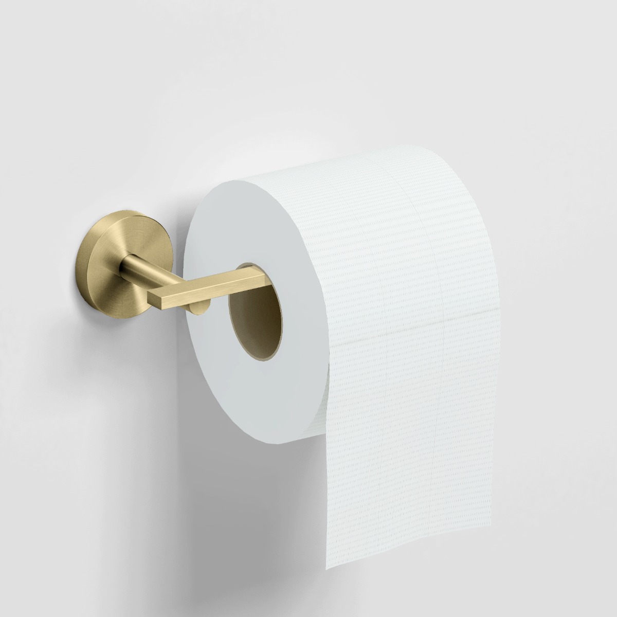 Clou - Flat Toiletrolhouder, L-vorm, Zonder Klep, Goud Geborsteld Pvd - Hover