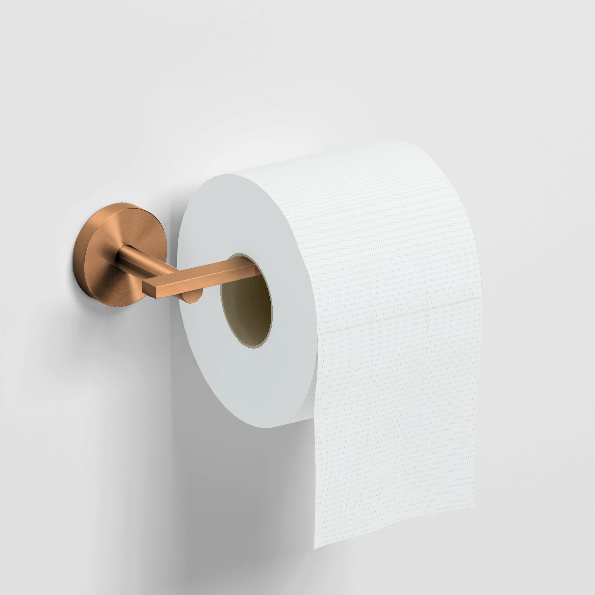 Clou - Flat Toiletrolhouder, L-vorm, Zonder Klep, Brons Geborsteld Pvd - Hover