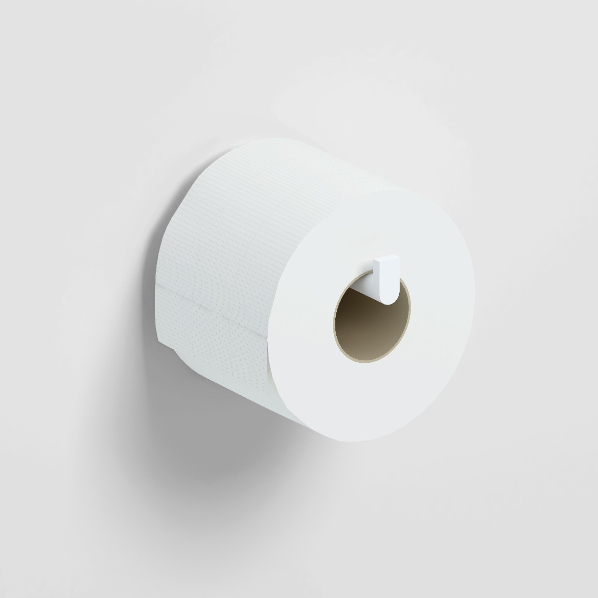 Clou - Flat Toiletrolhouder, Recht, Zonder Klep, Mat Wit - Hover