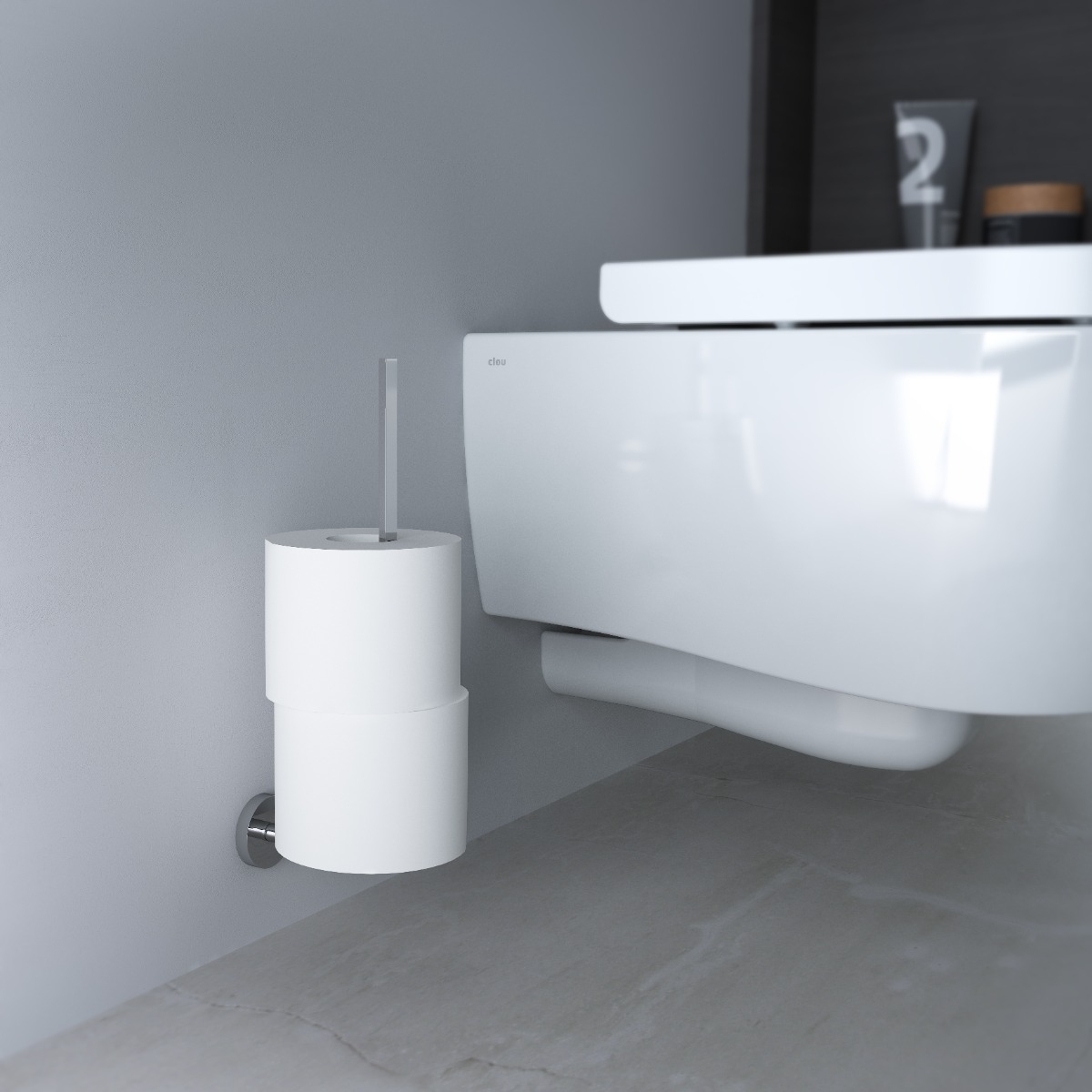 Clou - Flat Reserverolhouder Voor 3 Stuks, Chroom - Hover