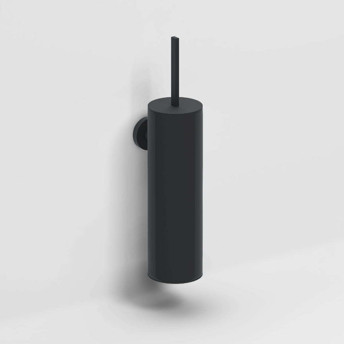 Clou - Flat Toiletborstelgarnituur, Wandmodel, Mat Zwart - Hover
