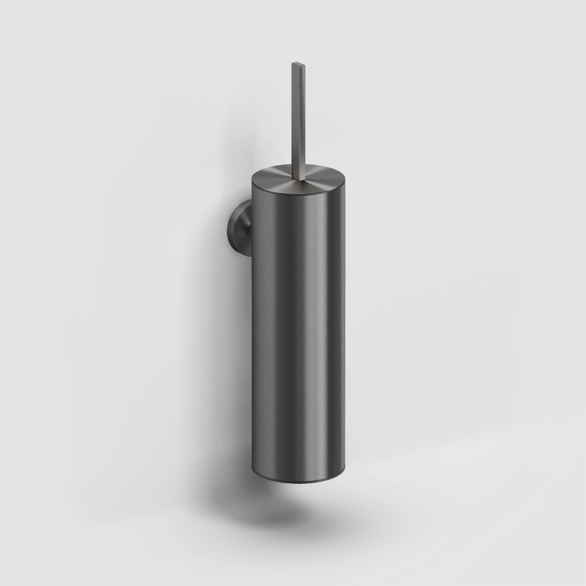 Clou - Flat Toiletborstelgarnituur Wandmodel, Gunmetal Geborsteld Pvd - Hover