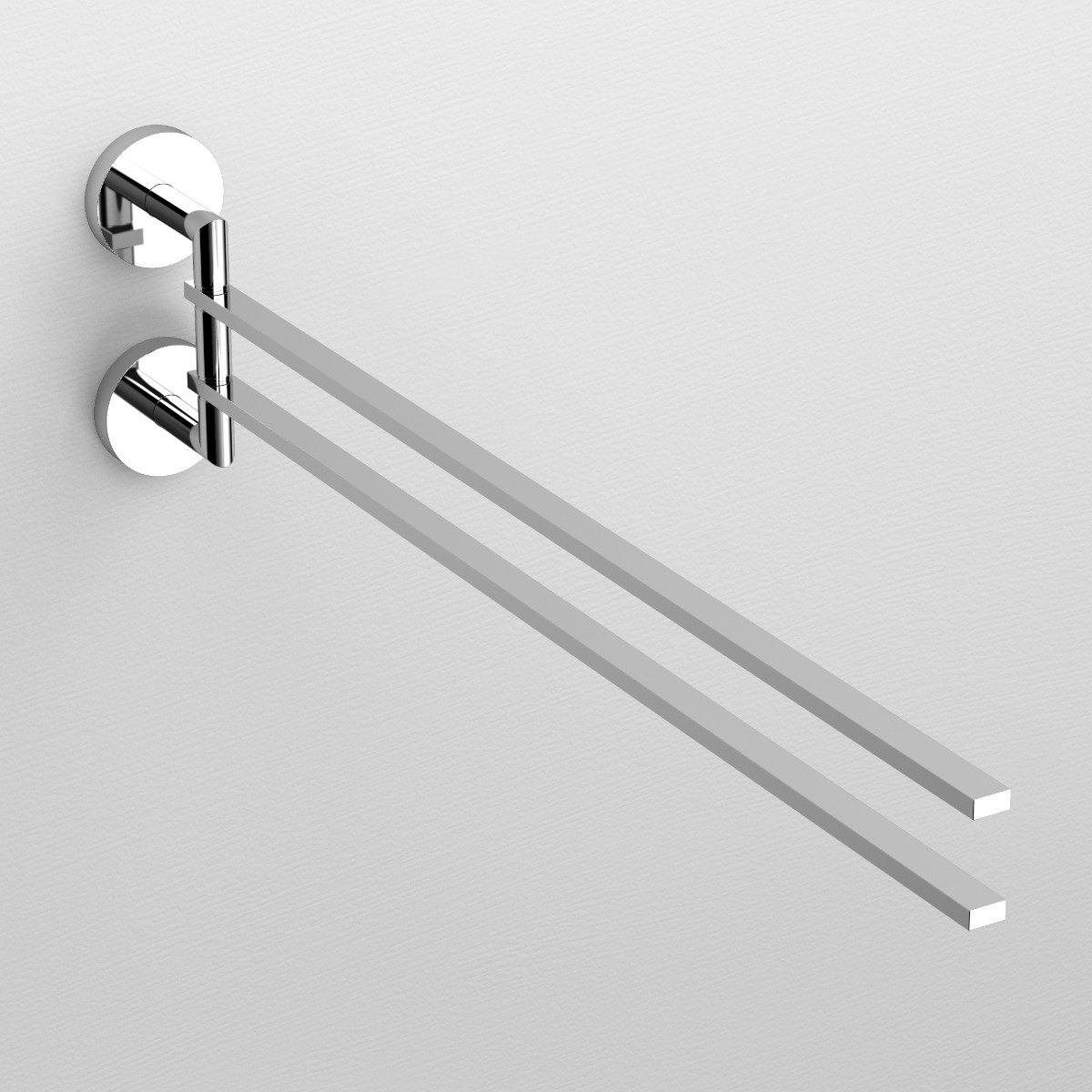 Clou - Flat Zwenkbaar Handdoekrek, Dubbel, Chroom - Hover