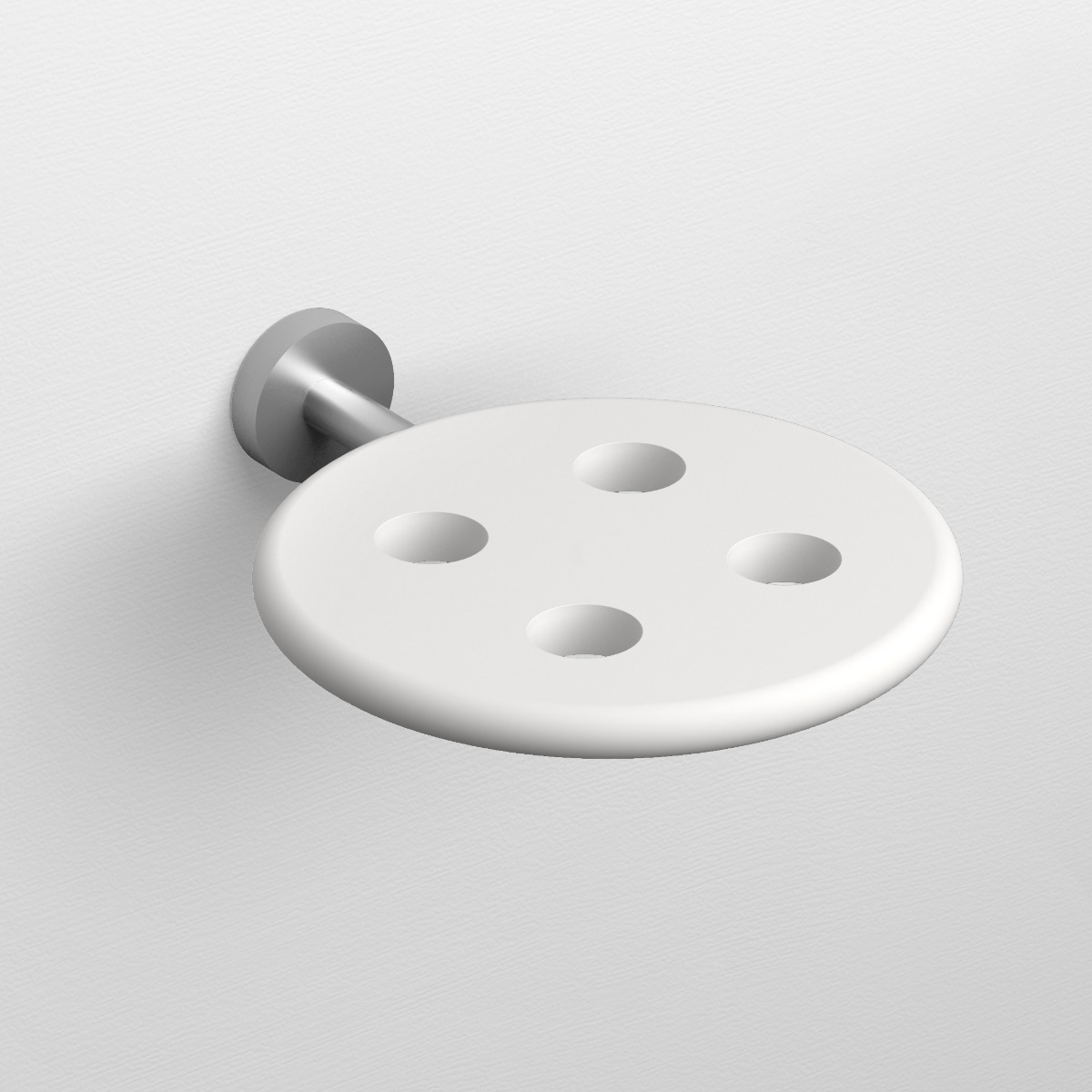 Clou - Slim Tandenborstelhouder T.b.v. 4 Stuks, Rvs Geborsteld En Wit Siliconen - Hover
